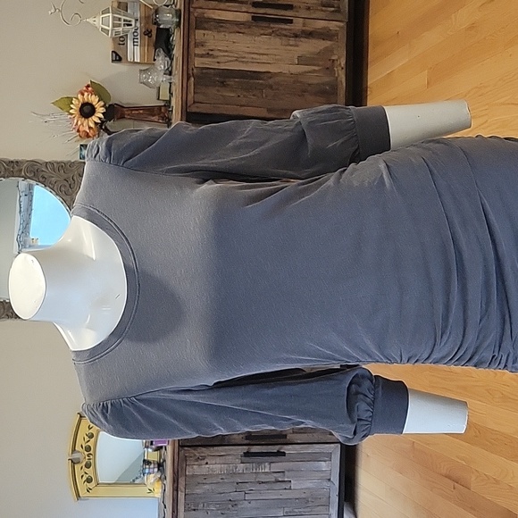 Sundry for Anthropologie slubbed knit puff sleeves mini dress with ruchi… - Picture 4 of 14